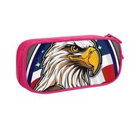 XTUAG American Bald Eagle Large Capacity Double Layer Student Pen Caseback To School Supplies Forteen