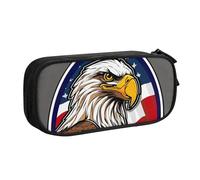 XTUAG American Bald Eagle Large Capacity Double Layer Student Pen Caseback To School Supplies Forteen