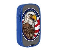 XTUAG American Bald Eagle Large Capacity Double Layer Student Pen Caseback To School Supplies Forteen