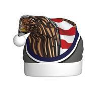 XTUAG American Bald Eagle Printing Christmas Hat Santa Hat With Xmas New Year Party Headwear