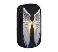 XTUAG Angel Wing Large Capacity Double Layer Student Pen Caseback To School Supplies Forteen