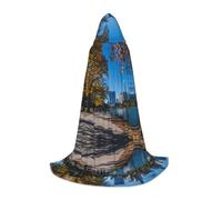 XTUAG Austin Texas Printing Hooded Capes For Teenagers Hooded Cloak Halloween Christmas Fancy Cape Costumes, Black, S