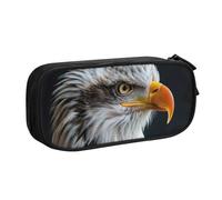 XTUAG Bald Eagle Large Capacity Double Layer Student Pen Caseback To School Supplies Forteen
