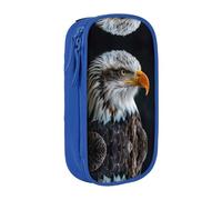 XTUAG Bald Eagle Large Capacity Double Layer Student Pen Caseback To School Supplies Forteen