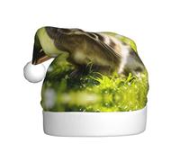 XTUAG Bunny Rabbits Printing Christmas Hat Santa Hat With Xmas New Year Party Headwear