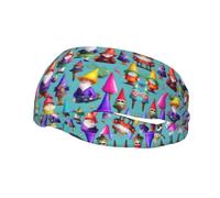 XTUAG Colorful Gnomes Running Headbands for Men Sweatbands Sports Sweat Bands Mens Workout Thin Fitness Gym Yoga, Black