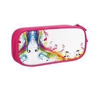 XTUAG Colorful Music Notes Large Capacity Double Layer Student Pen Caseback To School Supplies Forteen