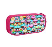 XTUAG Colorful Sweet Lollipop Cupcake Donut Large Capacity Double Layer Student Pen Caseback To School Supplies Forteen