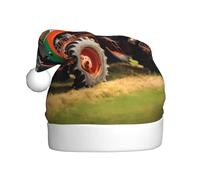 XTUAG Company Farm Tractors Printing Christmas Hat Santa Hat With Xmas New Year Party Headwear