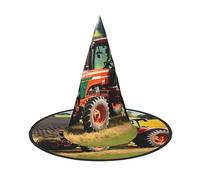 XTUAG Company Farm Tractors Printing Halloween Witches Hats Witch Hat Adult Halloween Cosplay Party