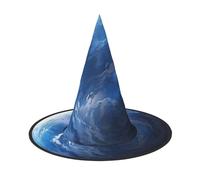 XTUAG Cool Earth Planet Ocean Storm Printing Halloween Witches Hats Witch Hat Adult Halloween Cosplay Party