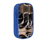 XTUAG Cowboy Black Hat Western Boots Large Capacity Double Layer Student Pen Caseback To School Supplies Forteen