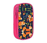 XTUAG Cute Animal Fox Flower Large Capacity Double Layer Student Pen Caseback To School Supplies Forteen