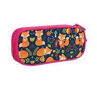 XTUAG Cute Animal Fox Flower Large Capacity Double Layer Student Pen Caseback To School Supplies Forteen