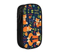 XTUAG Cute Animal Fox Flower Large Capacity Double Layer Student Pen Caseback To School Supplies Forteen