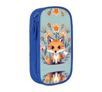 XTUAG Cute Animal Fox Flowers Large Capacity Double Layer Student Pen Caseback To School Supplies Forteen