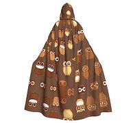 XTUAG Cute Brown Cartoon Owl Costume Halloween Hooded Full Length Hooded Cloak Halloween Christmas Fancy Cape Costumes