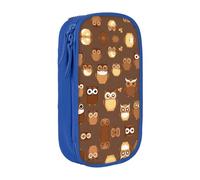 XTUAG Cute Brown Cartoon Owl Large Capacity Double Layer Student Pen Caseback To School Supplies Forteen