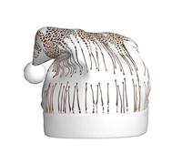 XTUAG Cute Cartoon Funny Giraffes Printing Christmas Hat Santa Hat With Xmas New Year Party Headwear