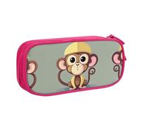 XTUAG Cute Monkey Large Capacity Double Layer Student Pen Caseback To School Supplies Forteen