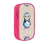 XTUAG Cute Penguin Prints Large Capacity Double Layer Student Pen Caseback To School Supplies Forteen