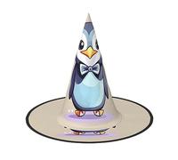 XTUAG Cute Penguin Prints Printing Halloween Witches Hats Witch Hat Adult Halloween Cosplay Party