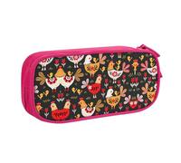 XTUAG Cute Rooster Chickens Large Capacity Double Layer Student Pen Caseback To School Supplies Forteen