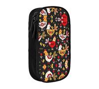 XTUAG Cute Rooster Chickens Large Capacity Double Layer Student Pen Caseback To School Supplies Forteen