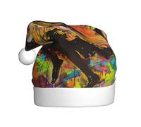 XTUAG Dance With Music Printing Christmas Hat Santa Hat With Xmas New Year Party Headwear