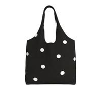 XTUAG Different Types Of Lizard Canvas Bag Bag Handbag Eco-Friendly Reusable Groceryshopping Bags For Women Girls, Dot Black & White, One Size