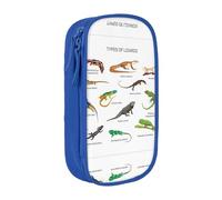 XTUAG Different Types Of Lizard Large Capacity Double Layer Student Pen Caseback To School Supplies Forteen