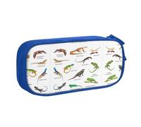 XTUAG Different Types Of Lizard Large Capacity Double Layer Student Pen Caseback To School Supplies Forteen