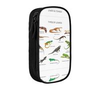 XTUAG Different Types Of Lizard Large Capacity Double Layer Student Pen Caseback To School Supplies Forteen