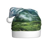 XTUAG Earth Mountain Printing Christmas Hat Santa Hat With Xmas New Year Party Headwear