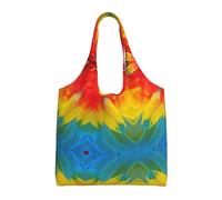 XTUAG England Symbols Canvas Bag Bag Handbag Eco-Friendly Reusable Groceryshopping Bags For Women Girls, Fantastic Parrot Feather, One Size