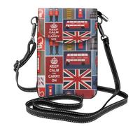 XTUAG England Symbols Crossbody Bag For Women Leather Cellphone Shoulder Purses Fashion Travel Designer Wallet