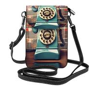 XTUAG England Uk Retro London Telephones Crossbody Bag For Women Leather Cellphone Shoulder Purses Fashion Travel Designer Wallet, Black