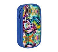 XTUAG Exotic Tribe Tie Dye Style Large Capacity Double Layer Student Pen Caseback To School Supplies Forteen