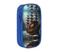 XTUAG Fantasy Pirate Ship Large Capacity Double Layer Student Pen Caseback To School Supplies Forteen