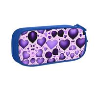 XTUAG Fashional Purple Heart Large Capacity Double Layer Student Pen Caseback To School Supplies Forteen