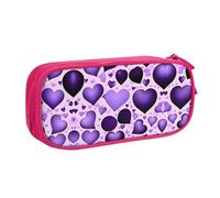 XTUAG Fashional Purple Heart Large Capacity Double Layer Student Pen Caseback To School Supplies Forteen