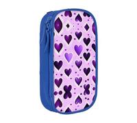 XTUAG Fashional Purple Hearts Large Capacity Double Layer Student Pen Caseback To School Supplies Forteen
