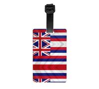 XTUAG Flag of Hawaii American Luggage Tag, PVC Labelpattern Travel Bag Tag with Adjustable Strap for Baggage Suitcase
