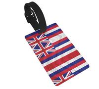 XTUAG Flag of Hawaii American Luggage Tag, PVC Labelpattern Travel Bag Tag with Adjustable Strap for Baggage Suitcase