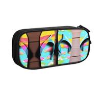 XTUAG Flops Slippers Art Sandals Large Capacity Double Layer Student Pen Caseback For School Supplies Fifteen