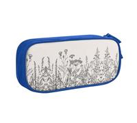 XTUAG Floral Herbs Botanical Engraving Large Capacity Double Layer Student Pen Caseback To School Supplies Forteen