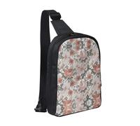 Xtuag Flower Paris Eiffel Tower Crossbody Backpack Travel Hiking Daypack Small Chest Bag For Women Men Outdoor Sports, Black