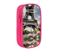 XTUAG Flower Paris Eiffel Tower Large Capacity Double Layer Student Pen Caseback To School Supplies Forteen, Pink, RXZER23