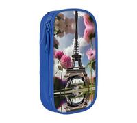 XTUAG Flower Paris Eiffel Towers Large Capacity Double Layer Student Pen Caseback To School Supplies Forteen