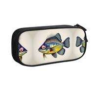 XTUAG Fly Yellow Fish Large Capacity Double Layer Student Pen Caseback To School Supplies Forteen